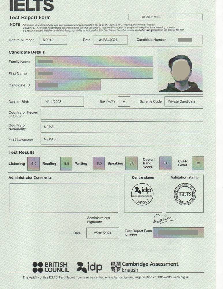 IELTS Certificate