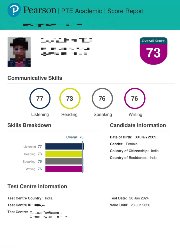 PTE Certificate